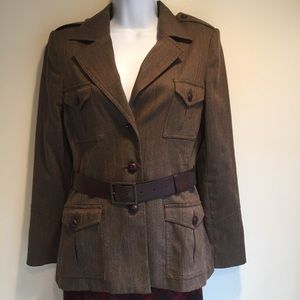 h&m women's belted military jacket